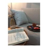 Finezza Melisa Damask Baskılı Duck Kumaş Gümüş Kırlent 45X45 Cm 525