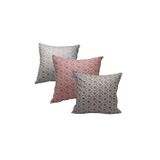 Finezza Melisa Damask Baskılı Duck Kumaş Kahve Kırmızı Gümüş Kırlent 45X45 Cm Üçlü 813