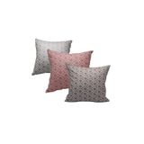 Finezza Melisa Damask Baskılı Duck Kumaş Kahve&kırmızı&Gümüş Kırlent 45*45 cm Üçlü - 813