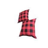 Finezza Petit Ekose Polyester Pamuk Baskılı Kumaş Kırmızı Siyah Kırlent 45x45 Cm İkili 795