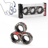 Finger Rock 3 adet manyetik yüzük Fidget oyuncak seti, fikir DEHB el egzersiz Fidget oyuncaklar, yetişkin Fidget mıknatıslar, anksiyete giderici terapi için döner halkalar, Fidget paketi yetişkinler, gençler