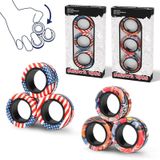 Finger Rock (6 adet) manyetik halkalar Fidget oyuncak seti, fikir ADHD Fidget oyuncaklar, yetişkin Fidget mıknatıslar, anksiyete giderici terapi için döner halkalar, Fidget paketi yetişkinler, gençler ve çocuklar