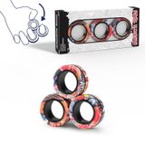 Finger Rock Manyetik Yüzükler Fidget Oyuncak Seti, Fikir DEHB Fidget Oyuncakları, Yetişkin Fidget Mıknatısları Anksiyete Giderici Otizm Terapisi için Dönen Halkalar, Fidget Paketi Yetişkinler, Gençler Çocuklar