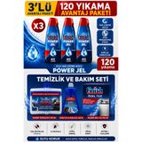Finish 3’lü Temizlik ve Bakım Seti | Power Jel + Makine Temizleyici + Özel Tuz | 120 Yıkama Avantaj Paketi