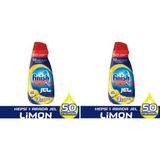 Finish Hepsi Bir Arada Konsantre Jel 1000 ml Limon Bulaşık Makinesi Deterjanı 2 Adet x 1000 ml