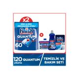 Finish Quantum 120 Tablet Bulaşık Makinesi Deterjanı (60x2) + Temizlik ve Bakım Seti