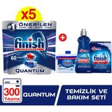 Finish Quantum 300 Tablet Bulaşık Makinesi Deterjanı 60X5+ Finish Temizlik ve Bakım Seti