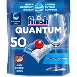 Finish Quantum 50 Kapsül Bulaşık Makinesi Deterjanı Tableti 3 Adet Hızlı Çözünme ve Yağ Çözme Gücü