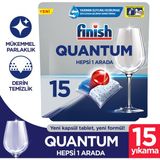 Finish Quantum Hepsi 1 Arada 15 Tablet Bulaşık Makinesi Deterjanı Derin Temizlik ve Mükemmel Parlaklık