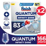 Finish Quantum Infinity Shine 166 Kapsül Bulaşık Makinesi Deterjanı Tableti (83X2)