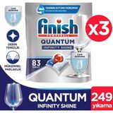 Finish Quantum Infinity Shine 249 Kapsül Bulaşık Makinesi Deterjanı Tableti Derin Temizlik ve Cam Koruma