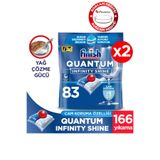 Finish Quantum Infinity Shine Bulaşık Makinesi Deterjanı, 166 Tablet, Borcam Hediyeli