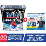 Finish Quantum Max 80 Tablet Bulaşık Makinası Deterjanı + Finish Performans Ürünleri Deneme Seti