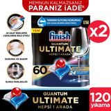 Finish Quantum Ultimate 120 Yıkama (60X2) Kapsül Bulaşık Makinesi Deterjanı Tableti Koruma ve Bakım