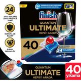 Finish Quantum Ultimate Bulaşık Makinesi Deterjanı Tableti 40 Yıkama Cam Aşınma Karşıtı Etkili