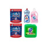 Finish Tablet 50'li 2 Adet + Domestos Çamaşır Suyu 3,5 kg + Vernel Yumuşatıcı 3 Litre + Fairy 1500 ml