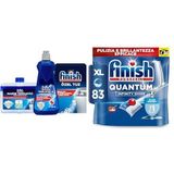 Finish Temizlik ve Bakım Seti (Parlatıcı 400 ml + Makine Temizleyici Sıvı 250 ml + Tuz 500 g) ve Finish Quantum Infinity Shine 83 Kapsül Bulaşık Makinesi Deterjanı Tableti (1 x 83 Kapsül)