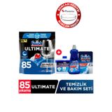 Finish Ultimate Bulaşık Makinesi Deterjanı, 85 Tablet, Temizlik Bakım Seti, Borcam Hediyeli