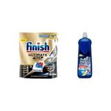 Finish Ultimate Plus 75 Kapsül Bulaşık Makinesi Deterjanı Tableti (1 x 75 Kapsül) ve Finish Bulaşık Makinesi Parlatıcı & Kurutucu Limonlu (1 x 800 ml)