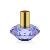 Finnes Mor Kristal Cam Mumluk, Mor, 8x8x7,5 cm, Altın Detaylı, Dekoratif Ev Aksesuarı, 1 Adet