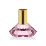 Finnes Pembe Cam Mumluk, Kristal, Altın Metal Boyun, 8x8x7,5 cm, Dekoratif, 1 Adet