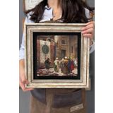 FİNS STONE DECOR Çerçeveli Tablo Taş Duvar Dekoru 30 X 30 Cm Osman Hamdi Halı Satıcısı CDD3030-1274