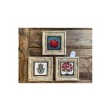 FİNS STONE DECOR Çerçeveli Taş Duvar Dekoru Tablo 20 x 20 cm 3 lü set Nar Ağacı Fatma Ana Eli Nar Hediyelik F3CDD-40-124