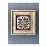 FİNS STONE DECOR Çerçeveli Taş Duvar Dekoru Tablo 20 x 20 cm Çini Desen Hediyelik FCDD1-40-193