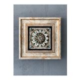 FİNS STONE DECOR Çerçeveli Taş Duvar Dekoru Tablo 20 x 20 cm Çini Desen Hediyelik FCDD1-40-223