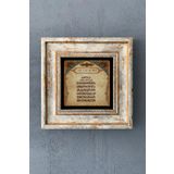 FİNS STONE DECOR Çerçeveli Taş Duvar Dekoru Tablo 20 x 20 cm İslami Ayetel Kürsi Duası Hediyelik FCDD1-40-463