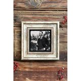 FİNS STONE DECOR Çerçeveli Taş Duvar Dekoru Tablo 20 x 20 cm Wall Decor Atatürk Fotoğrafı Hediyelik FCDD1-40-906