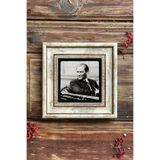 FİNS STONE DECOR Çerçeveli Taş Duvar Dekoru Tablo 20cm x 20cm Atatürk Fotoğrafı Hediyelik FCDD1-40-910