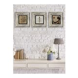 FİNS STONE DECOR Çerçeveli Taş Duvar Dekoru Tablo 3'lü 20 x 20 cm ELİF ALLAH VAV Hediyelik F3CDD-40-032