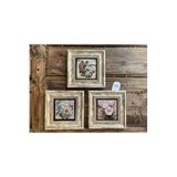 FİNS STONE DECOR Çerçeveli Taş Duvar Tablosu Seti ( 20 x 20 cm) 3 lü set -Fins Hediyelik F3CDD-40-094