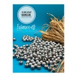 Fiolimore 10 mm Gümüş Gri Ahşap Boncuk (50 Gr 135 Adet)Geniş Delik Çapı 4 mm Makrome Çanta Bileklik Takı