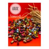 Fiolimore 10 mm Karışık Renk Kesme Boru Ahşap Boncuk (50 Gram 190 Adet) Delik Çapı 2 mm Makrome Tasarım Takı