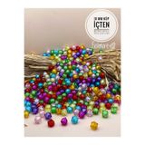 Fiolimore 10 mm Küp Boncuk İçten Boncuklu (25 Gr 50 Adet) Karışık Renk Plastik Makrome Takı Tasarım Hobi Delik Çapı 2 mm