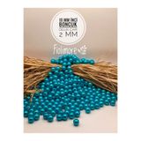 Fiolimore 10 mm Lüks Kaplama Plastik Turkuaz Inci Boncuk (50 GRAM-100 ADET) Takı Çanta Boncuğu