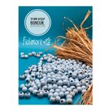 Fiolimore 10 mm Mavi Renk Ahşap Boncuk (50 Gr 135 Adet)Geniş Delik Çapı 4 mm Makrome Çanta Bileklik Takı