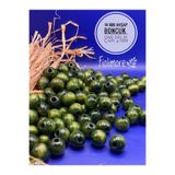Fiolimore 14 mm Haki Yeşil Ahşap Boncuk (50 Gram 48 Adet) Dar Delik Çapı 4 mm Makrome Çanta Bileklik Takı