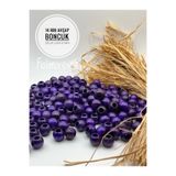 Fiolimore 14 mm Mor Ahşap Boncuk (50 Gr 47 Adet)Geniş Delik Çapı 6 mm Makrome Çanta Bileklik Takı Renkli