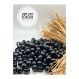 Fiolimore 14 mm Siyah Ahşap Boncuk (50 Gr 47 Adet)Geniş Delik Çapı 6 mm Makrome Çanta Bileklik Takı Renkli