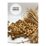 Fiolimore 14 mm Vernikli Ahşap Boncuk (50 Gr 47 Adet)Geniş Delik Çapı 6 mm Makrome Çanta Bileklik Takı Renkli