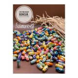 Fiolimore 14x7 mm Ahşap Arpa Model Nazar Boncuk (25 Gram 100 Adet) Delik Çapı 3 mm Renkli Karışık Tahta