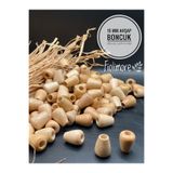 Fiolimore 15 mm Vernikli Damla Oval Ahşap Boncuk (50 Gram 48 Adet) Delik Çapı 6 mm Makrome Çanta Takı Tasarım