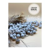 Fiolimore 17 mm Ham Ahşap Boncuk (50 Gr 30 Adet)Geniş Delik Çapı 6 mm Makrome Çanta Bileklik Takı Renkli