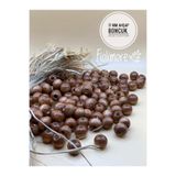 Fiolimore 17 mm Taba Kahve Ahşap Boncuk (50 Gr 32 Adet)Geniş Delik Çapı 6 mm Makrome Çanta Bileklik Takı