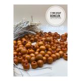 Fiolimore 17 mm Turuncu Ahşap Boncuk (50 Gr 32 Adet)Geniş Delik Çapı 6 mm Makrome Çanta Bileklik Takı Renkli