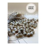 Fiolimore 17 mm Vernikli Ahşap Boncuk (50 Gr 32 Adet)Geniş Delik Çapı 6 mm Makrome Çanta Bileklik Takı Renkli