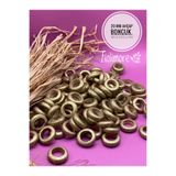Fiolimore 20 mm Altın Sarı Ahşap Yassı Yüzük Boncuk (50 GRAM 65 ADET) Delik Çapı 12 mm Makrome Takı Tasarım